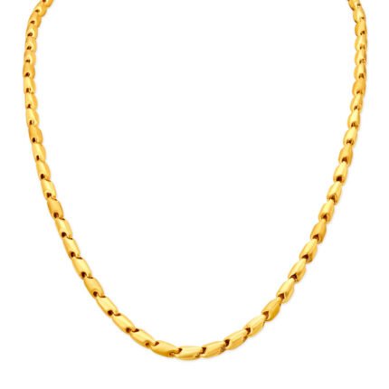 Splendid 18 Karat Yellow Gold Dual-Texture Link Chain